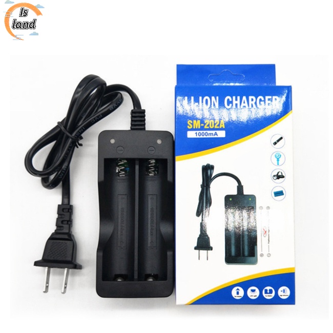 Bộ Sạc Pin Lithium 18650 Hai Ngăn Thông Minh Kèm Dây Cáp