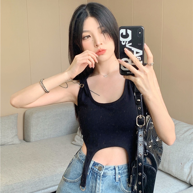 COZOK Áo Croptop Sát Nách Màu Trơn Quyến Rũ Hợp Thời Trang