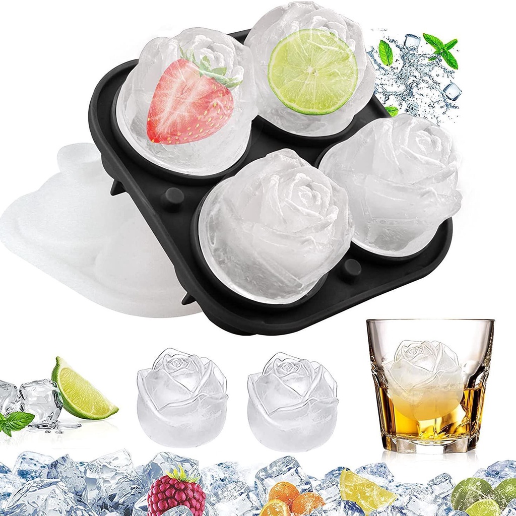 Khuôn làm đá viên Hoa Hồng Lãng Mạn khuôn làm đá viên Làm đá khay làm đá khúc côn cầu khay làm đá bằ