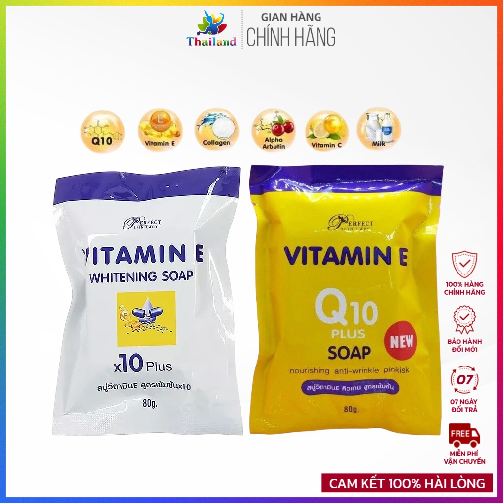 Xà phòng dưỡng chất chăm sóc da Vitamin E Soap Plus Q10 Thái Lan