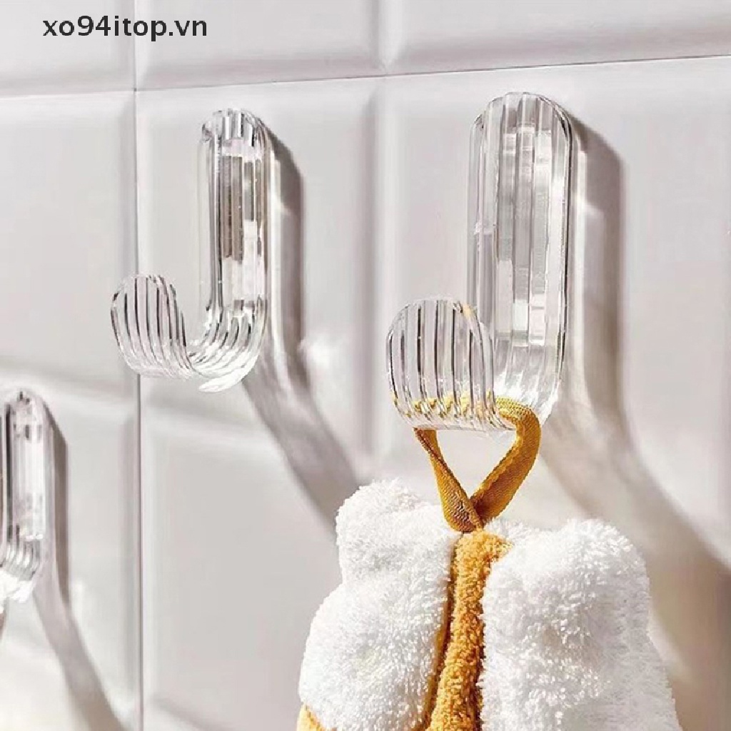 Giá Treo Khăn Tắm / Chìa Khóa Gắn Tường Trong Suốt Tiện Dụng