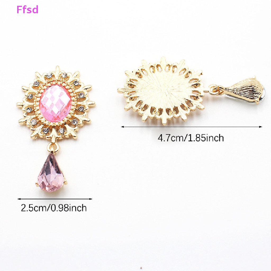 Nút Thắt Nơ / Trang Trí Quần Áo Bằng Ren Đính Đá Pha Lê Hình Oval Kích Thước 47 * 25mm diy