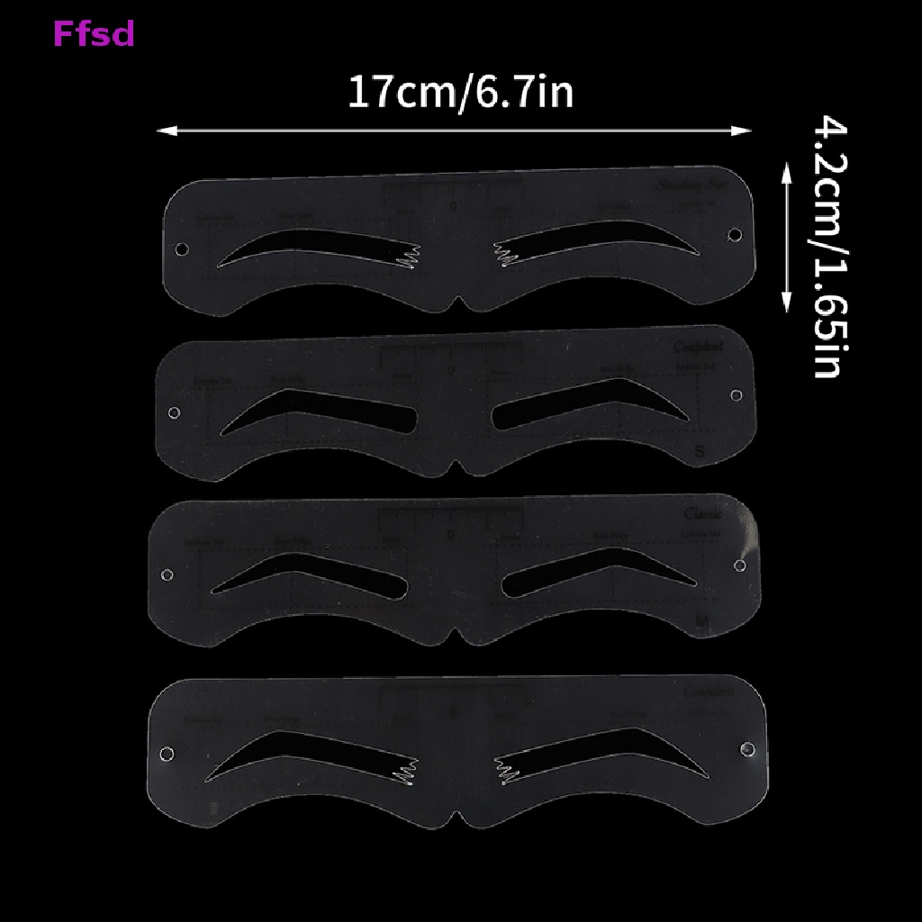 {Ffsd} Bộ 12 Khuôn Kẻ Định Hình Lông Mày Trang Điểm * Bán Chạy