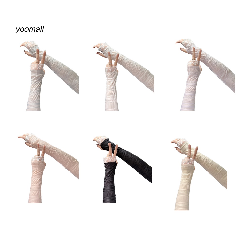 1 Cặp Ống Tay Áo Thấm Hút Mồ Hôi Thiết Kế Lỗ Chuyên Dụng Cho Chạy Bộ Đạp Xe Mùa Hè