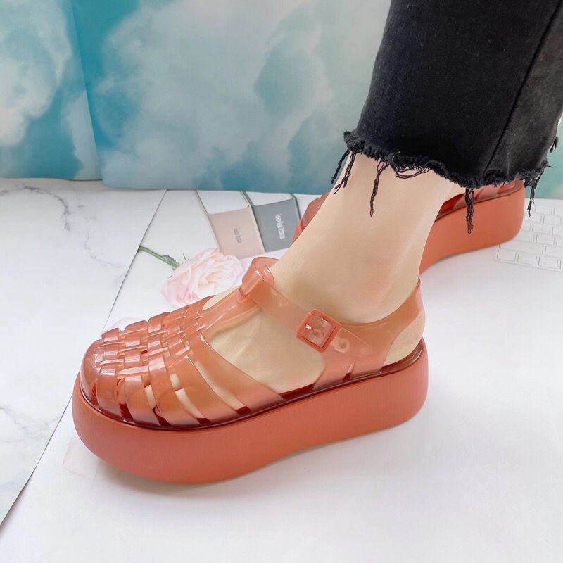 Giày Sandal Đế Dày Tăng Chiều Cao Phong Cách Melissa Mùa Hè 2023 Mới Cho Nữ