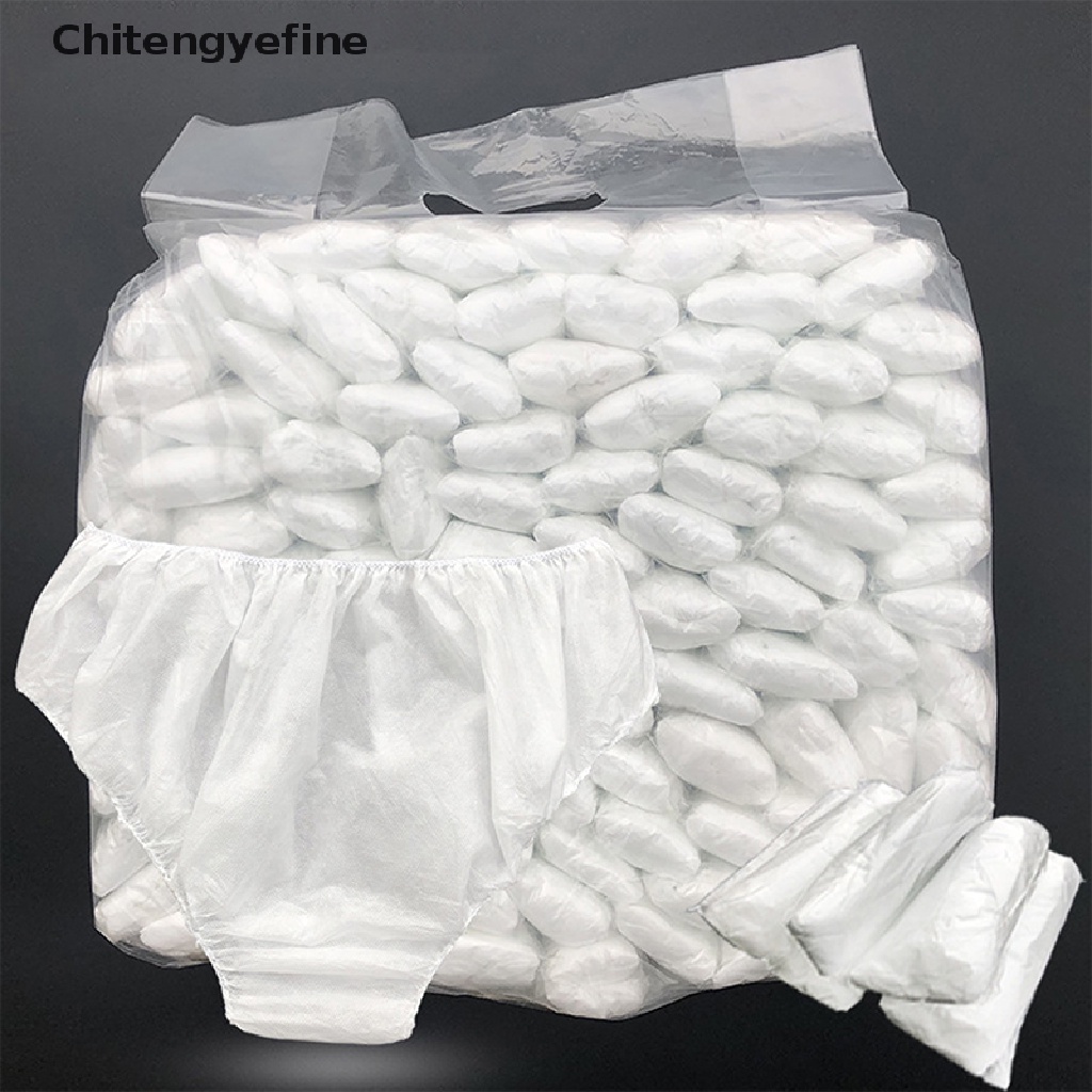 Set 10 Quần Lót Unisex Bằng Giấy Dệt Hai Lớp Màu Trắng Dùng Một Lần