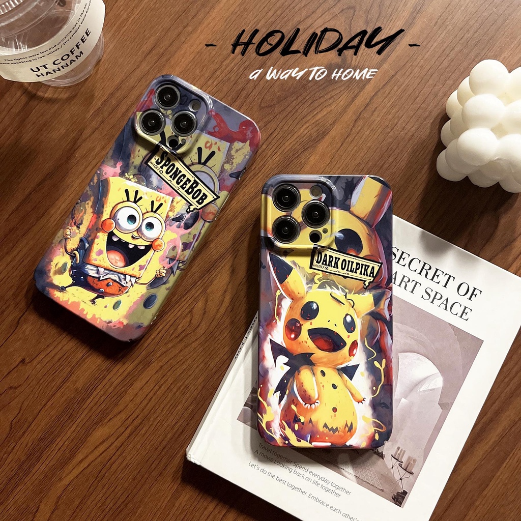 Ốp Điện Thoại PC Cứng Họa Tiết Hoạt Hình Graffiti Cho iphone 14 13 12 11 Pro MAX XR X / XS MAX 7 / 8 Plus