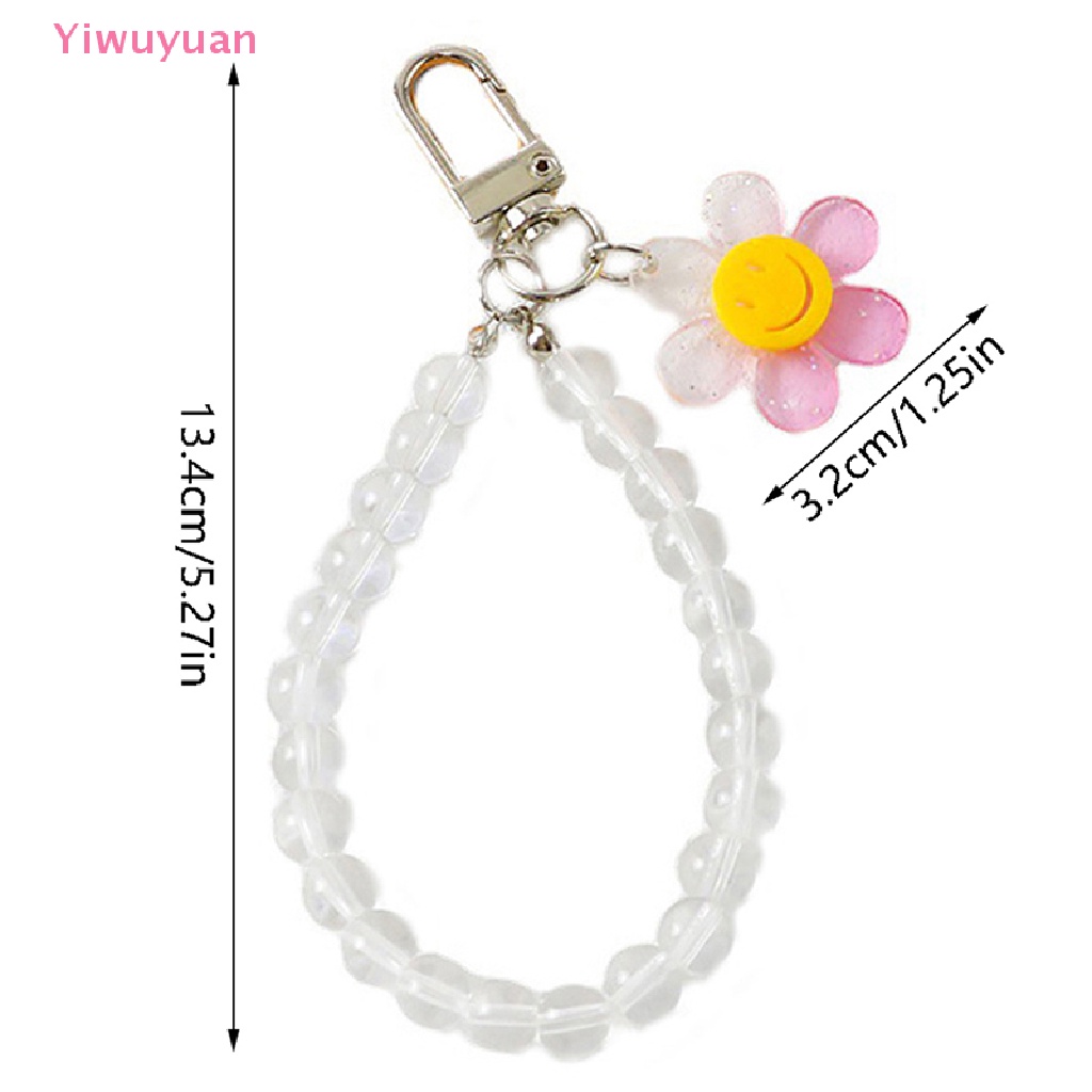 < Yiwuyuan > Dây Đeo Điện Thoại Dáng Ngắn Hình Hoa Màu Kẹo Ngọt Có Vòng Tay / Móc Khóa