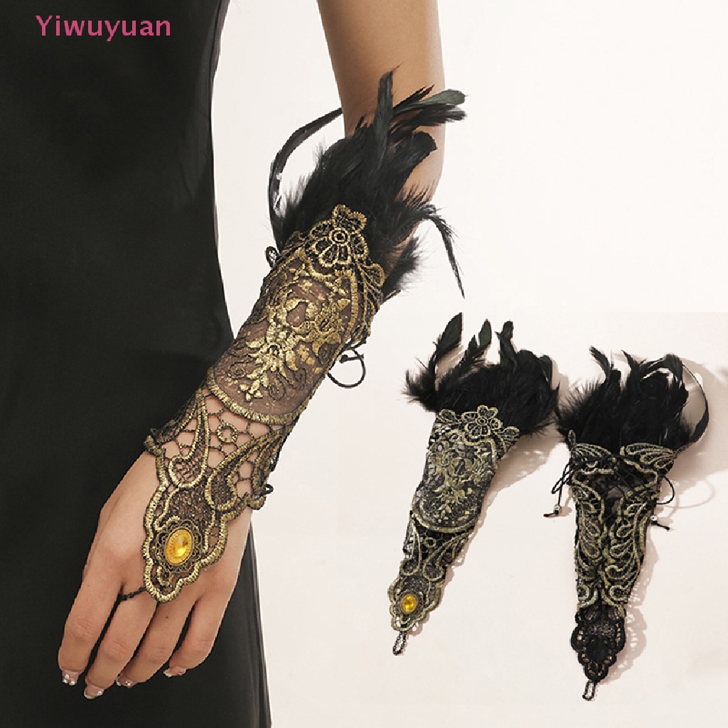 Găng Tay Hở Ngón Phối Ren Phong Cách Gothic Thời Trang Mới