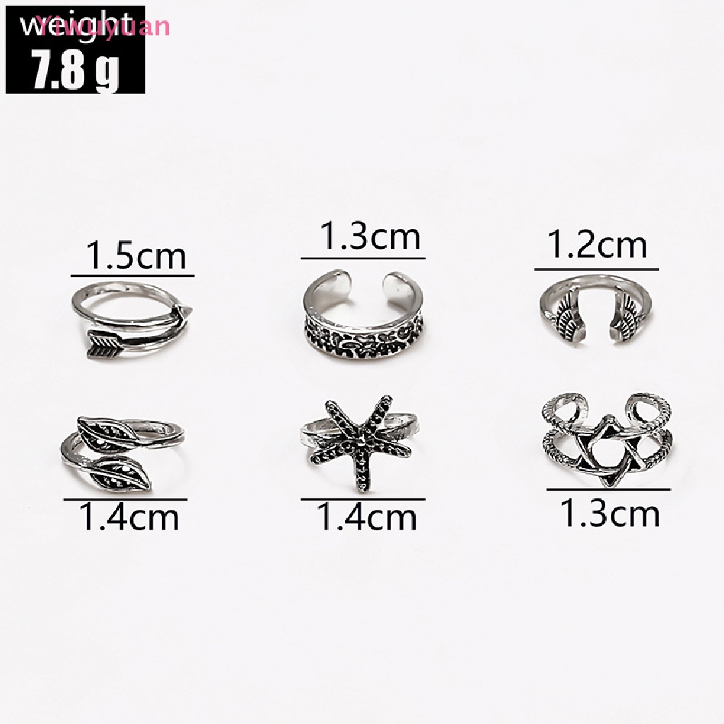 Bộ 6 Nhẫn Hợp Kim Đeo Ngón Chân Họa Tiết Gợn Sóng Có Thể Điều Chỉnh Kích Cỡ Mới
