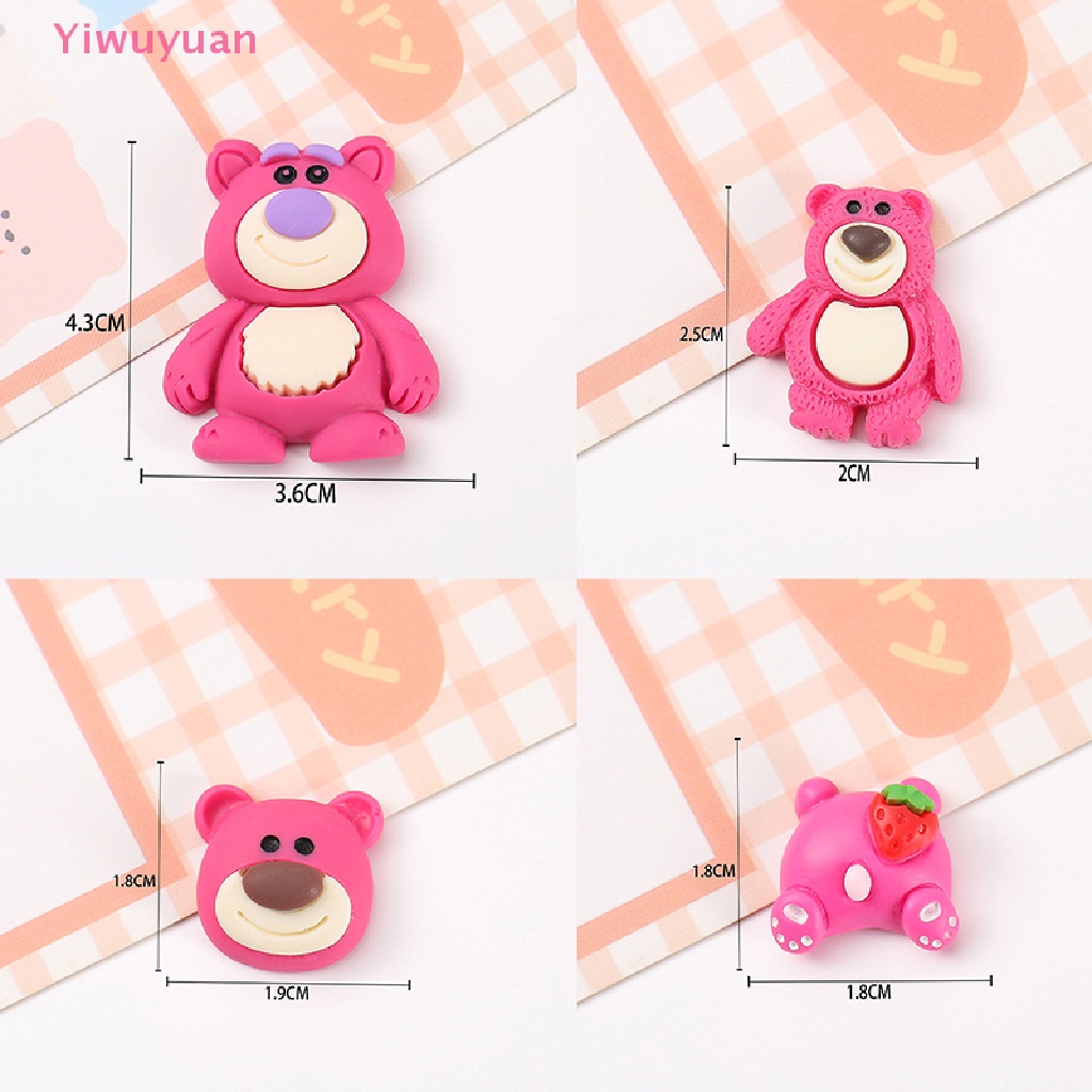 1 Mô Hình Gấu Dâu Tây Mini Bằng Nhựa Resin Trang Trí Sổ Tay DIY Mới