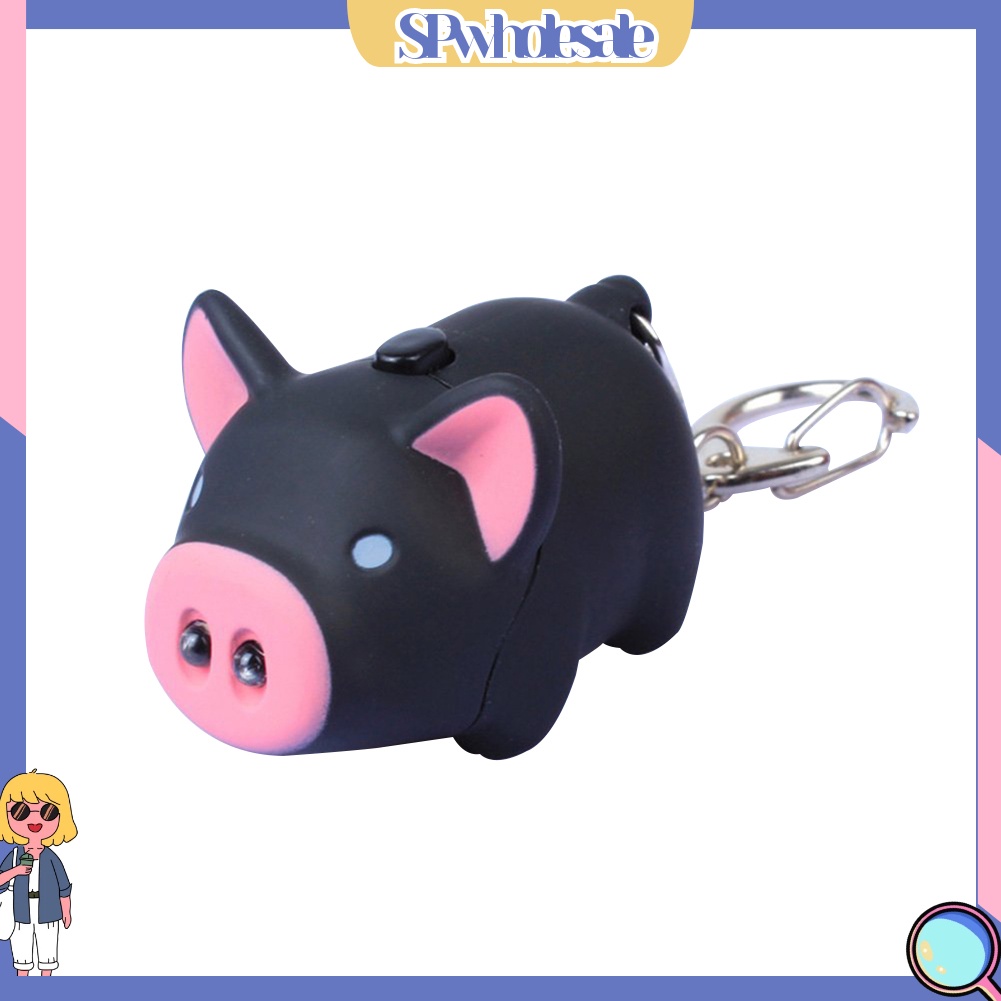 <SPwholesale> Móc Khóa Heo Con Có Đèn LED Dễ Thương