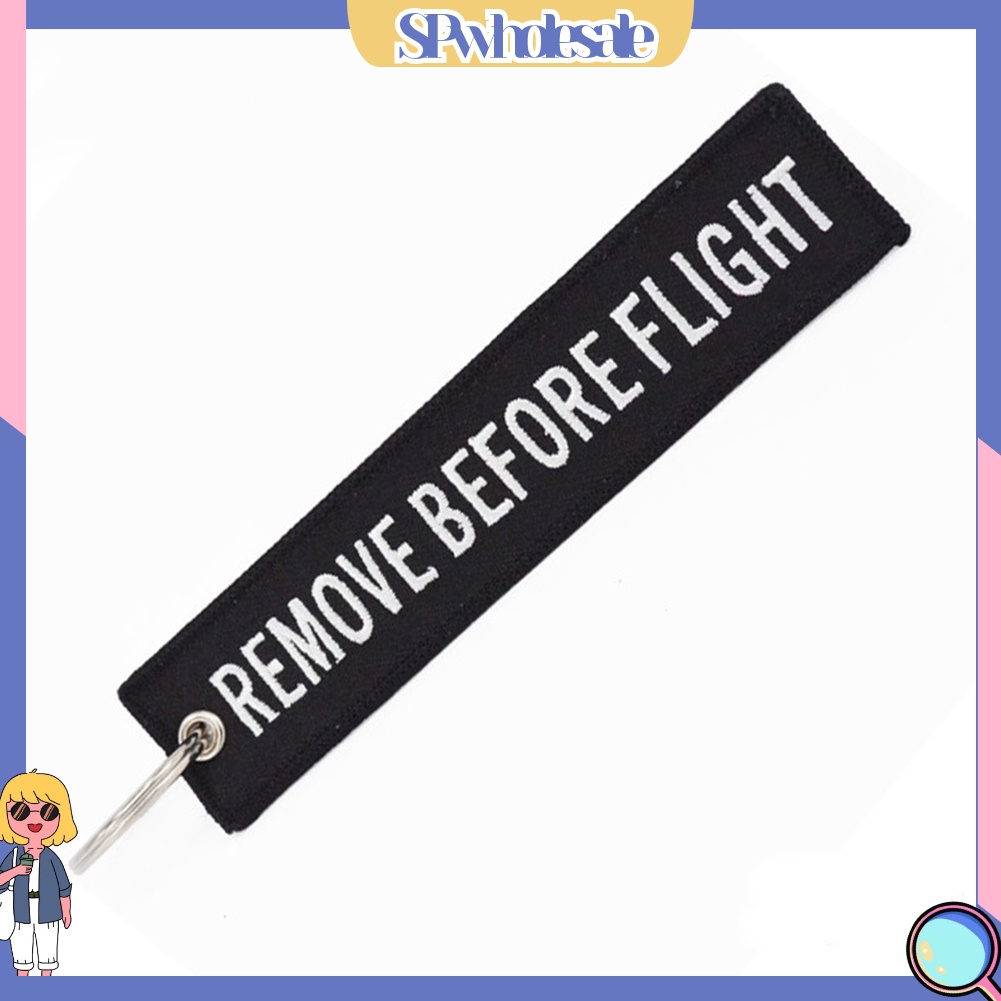 <SPwholesale> Móc Khóa Thêu Chữ Remove Before Flight Thời Trang
