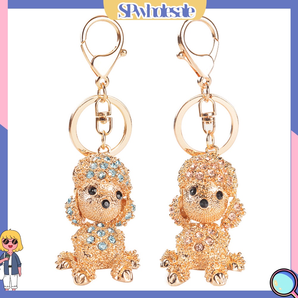 <SPwholesale> Móc Khóa Hình Cún Poodle Đính Đá Dễ Thương