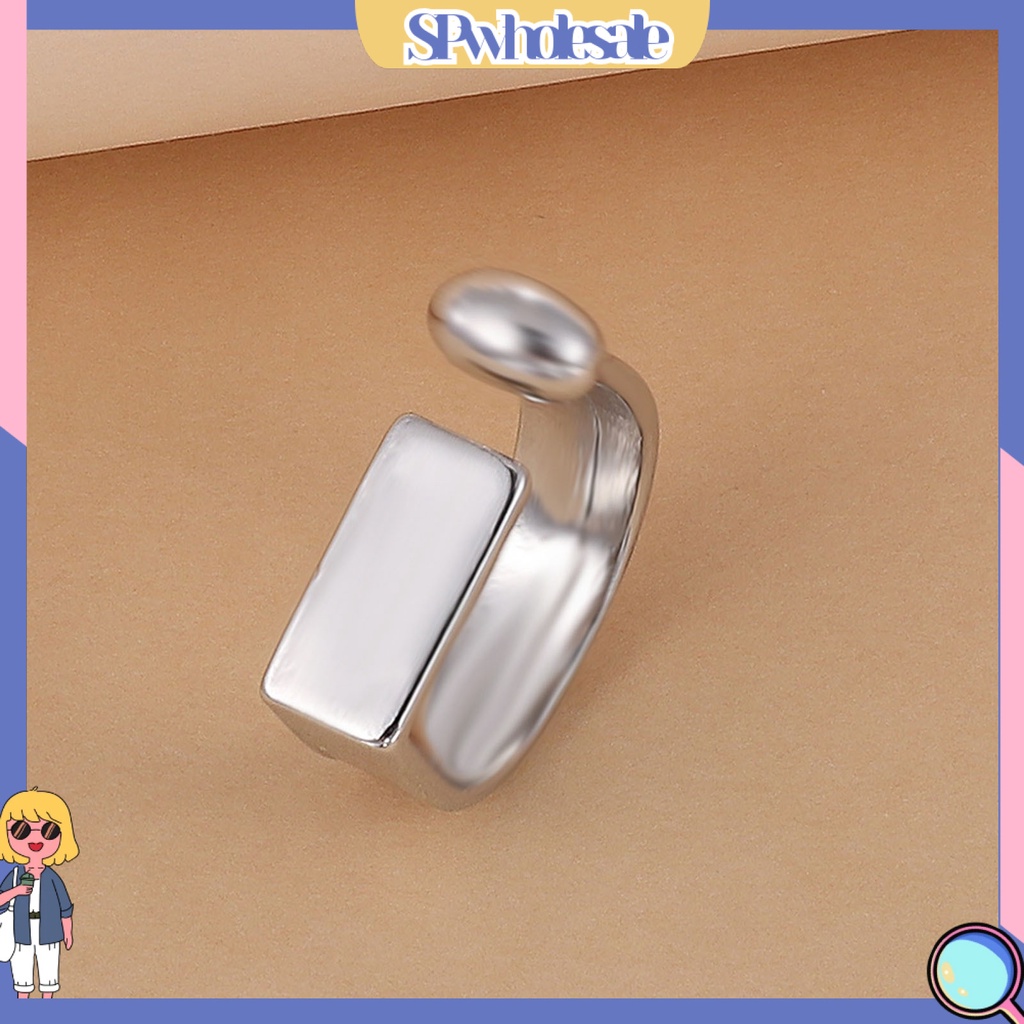 <SPwholesale> Nhẫn Hở Bản Rộng Bằng Hợp Kim Đơn Giản Cho Nam Và Nữ