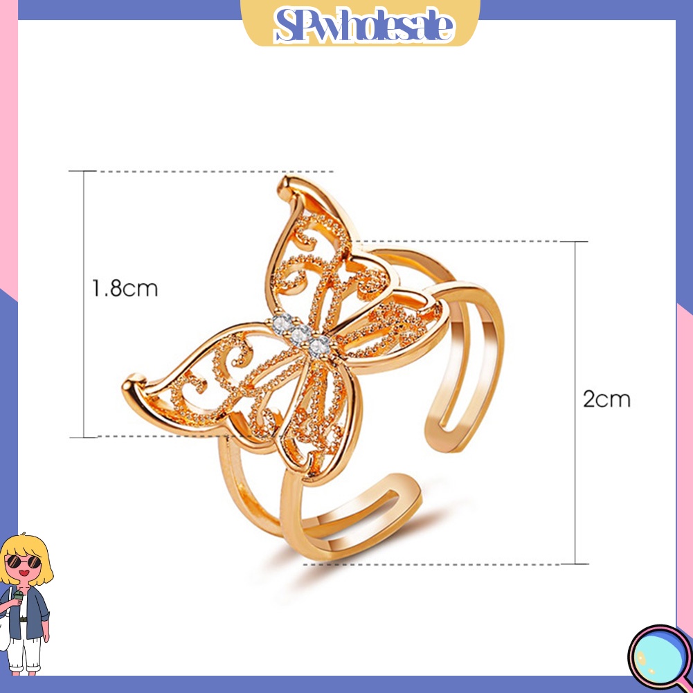<SPwholesale> Nhẫn Hình Bướm Đính Đá Thời Trang Dành Cho Nữ