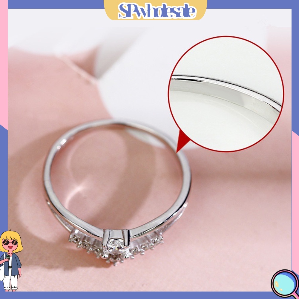 <SPwholesale> Nhẫn Đính Hôn Đính Đá Chữ V Thời Trang Dành Cho Nữ