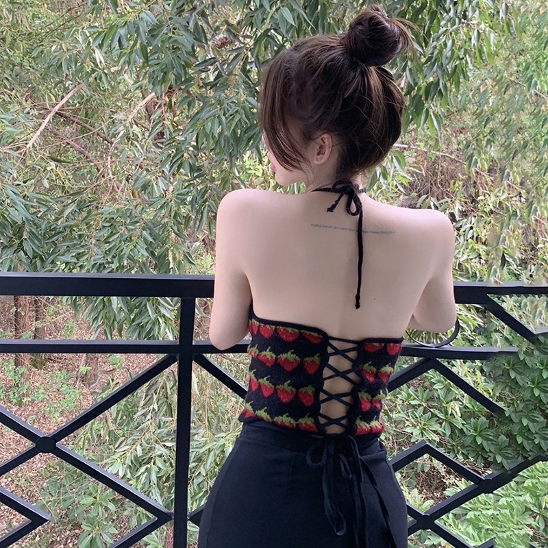 Áo Croptop Hai Dây Dáng Ôm Phong Cách Hàn Quốc Ngọt Ngào Cho Nữ