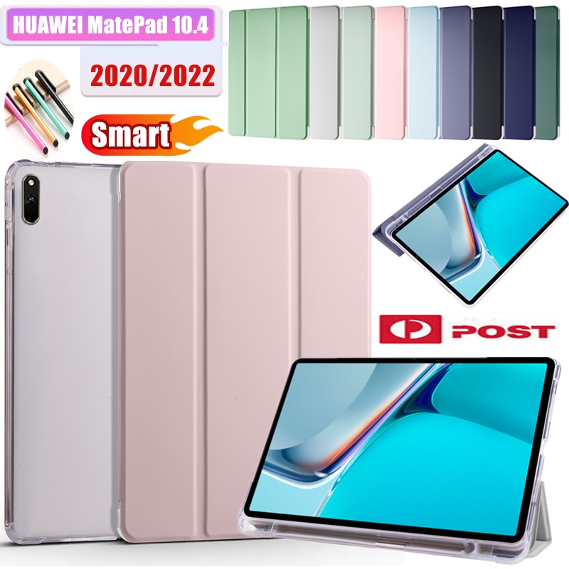 Bao Da Máy Tính Bảng TPU Dẻo Nắp Lật Chống Sốc Thông Minh Có Ngăn Đựng Bút Cho Huawei MatePad 10.4 2020 / 2022 Giá Đỡ