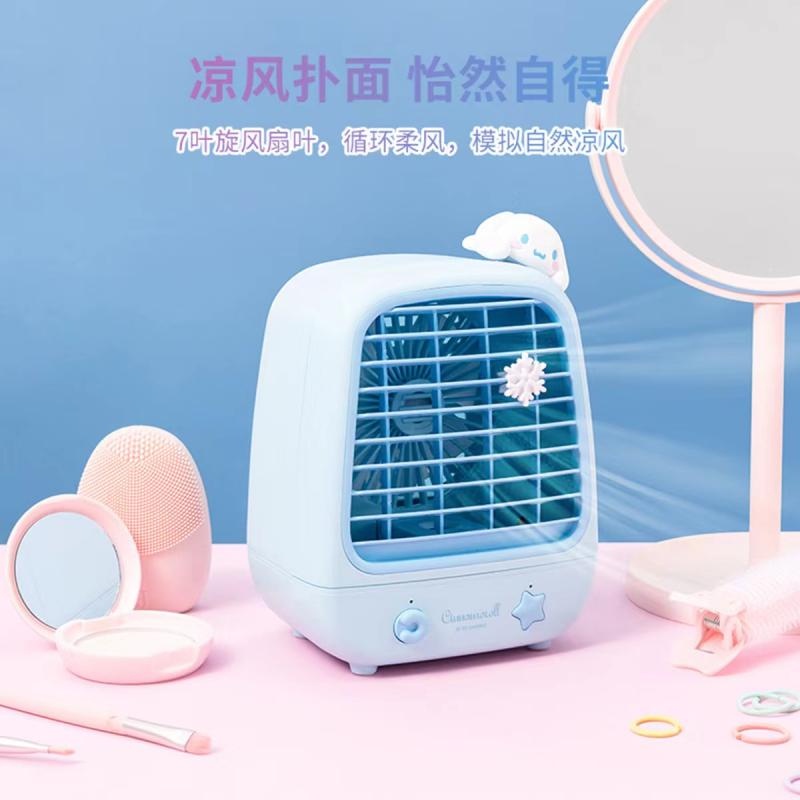 Quạt Phun Sương Làm Mát Mini 18Cm Hình Kuromi Cinnamoroll My Melody Dễ Thương