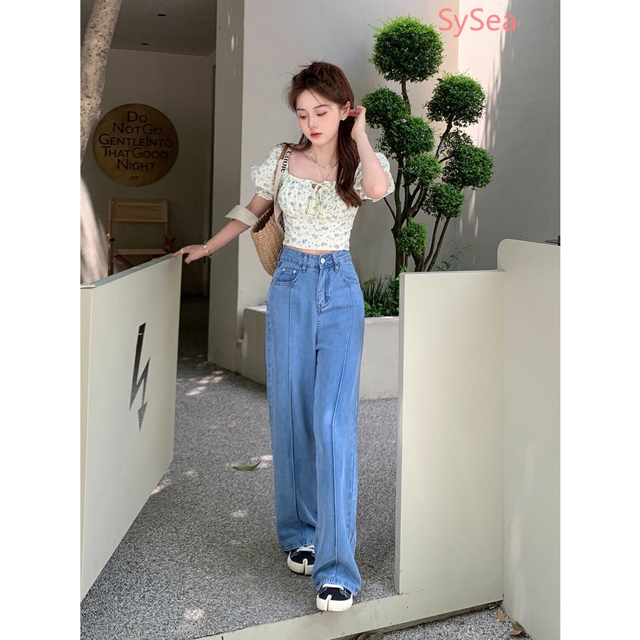 Áo Kiểu Tay Phồng Cổ Vuông Họa Tiết Hoa Phong Cách Pháp