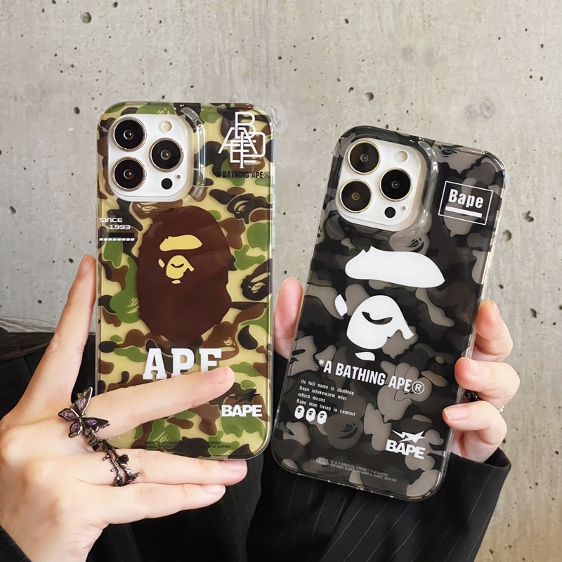 BAPE Ốp Lưng Họa Tiết Rằn Ri Cho iPhone 14 13 11 11 Pro Max