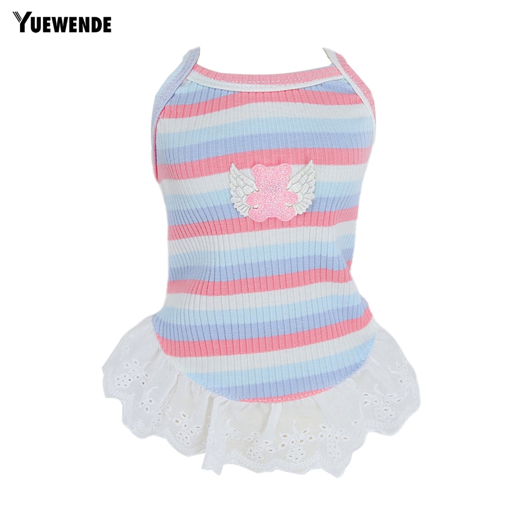 Yue.z Đầm Công Chúa Họa Tiết Kẻ Sọc Nhiều Màu Sắc Mỏng Thời Trang Mùa Hè Dành Cho Cún Cưng
