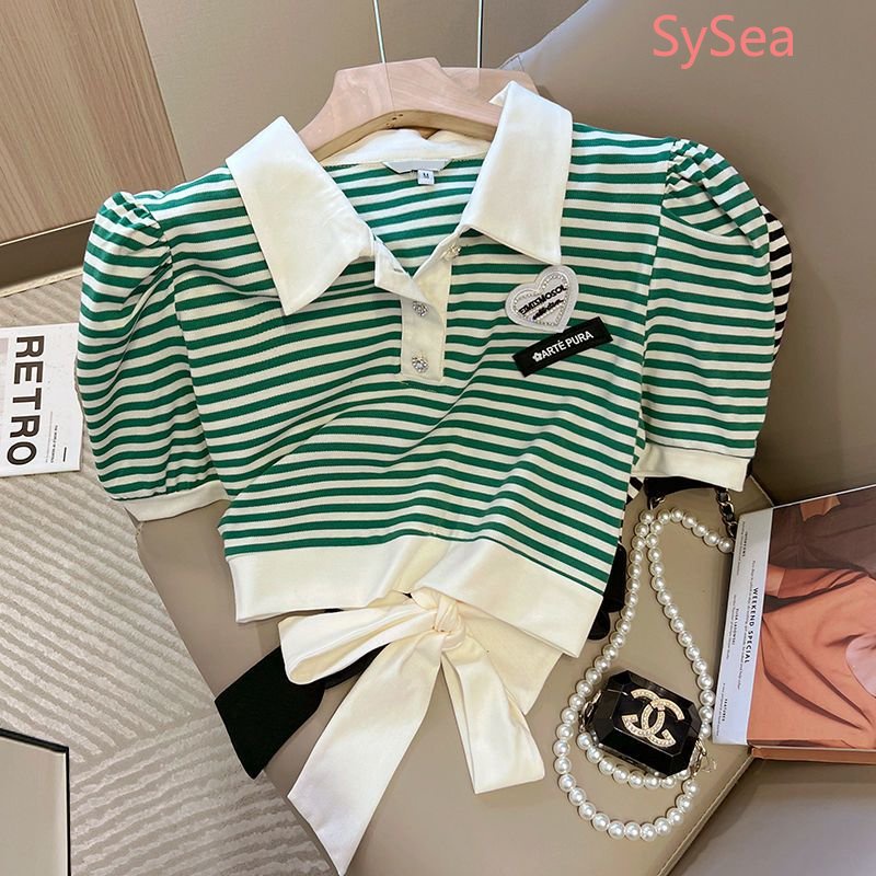 Áo Sơ Mi Kẻ Sọc Cổ Bẻ Phong Cách Hàn Quốc Cho Nữ