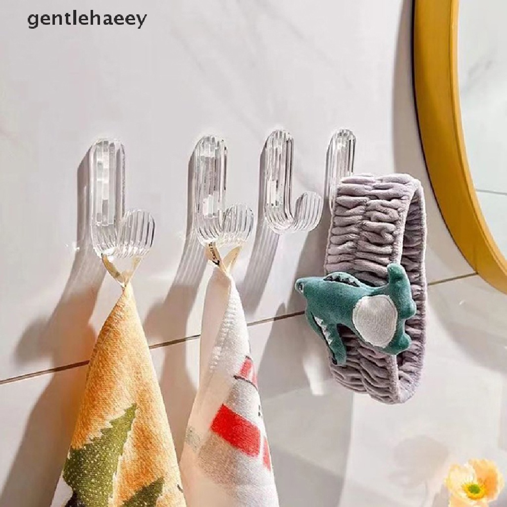 Giá Đỡ Treo Khăn Tắm / Chìa Khóa Gắn Tường Trong Suốt Không Cần Đục Lỗ
