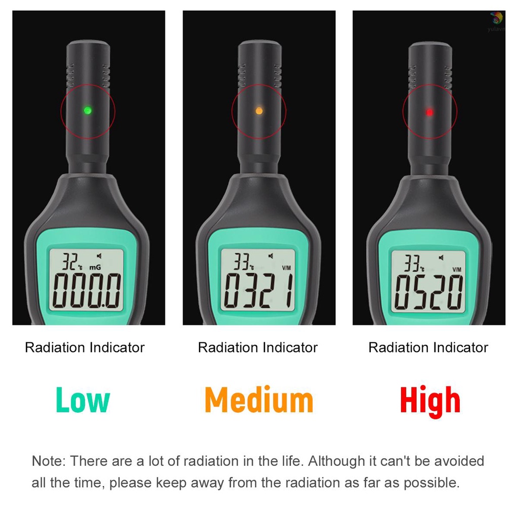 Máy Đo Bức Xạ Điện Từ Mastfuyi EMF Màu Đen Cầm Tay Độ Chính Xác Cao FY876