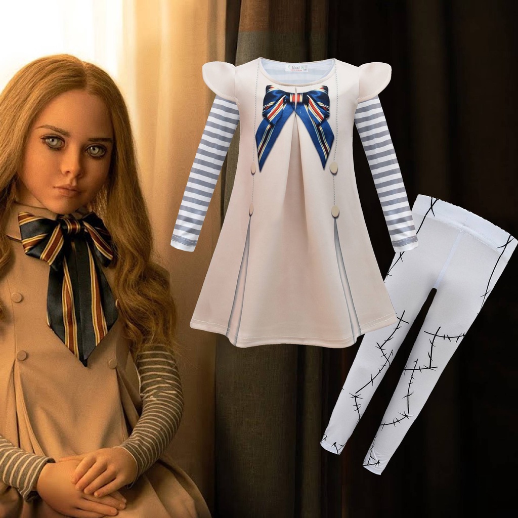 Kira set Đồ 3 Món Hóa Trang Nhân Vật M3GAN heroine Cho Bé Gái