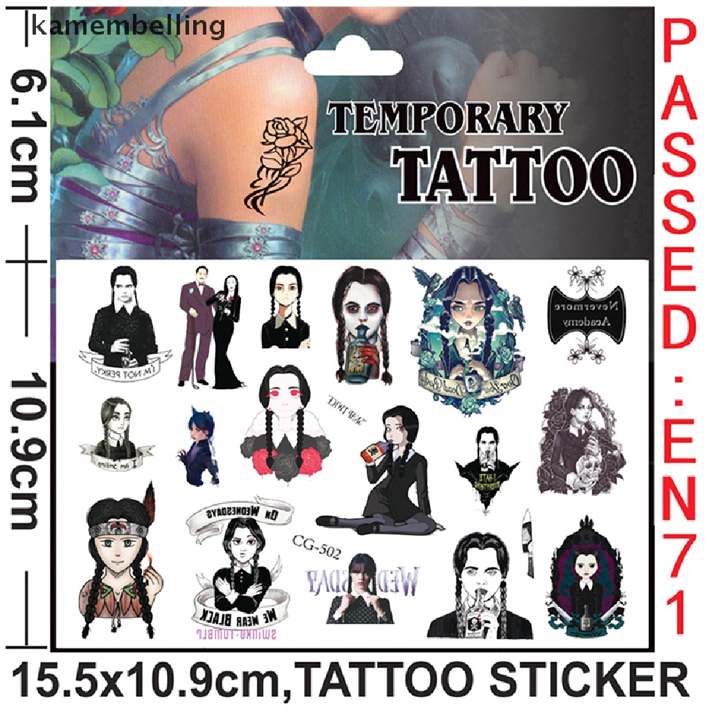 Kamembelling 1 Tờ Nhãn Dán Trang Trí Xe Hơi Laptop Điện Thoại Hình Addams Kinh Dị Mỹ