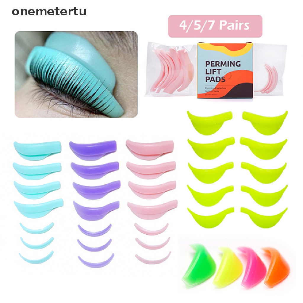 Set 4 / 5 / 7 Cặp Đệm Silicone Hỗ Trợ Nâng Lông Mi Tiện Dụng
