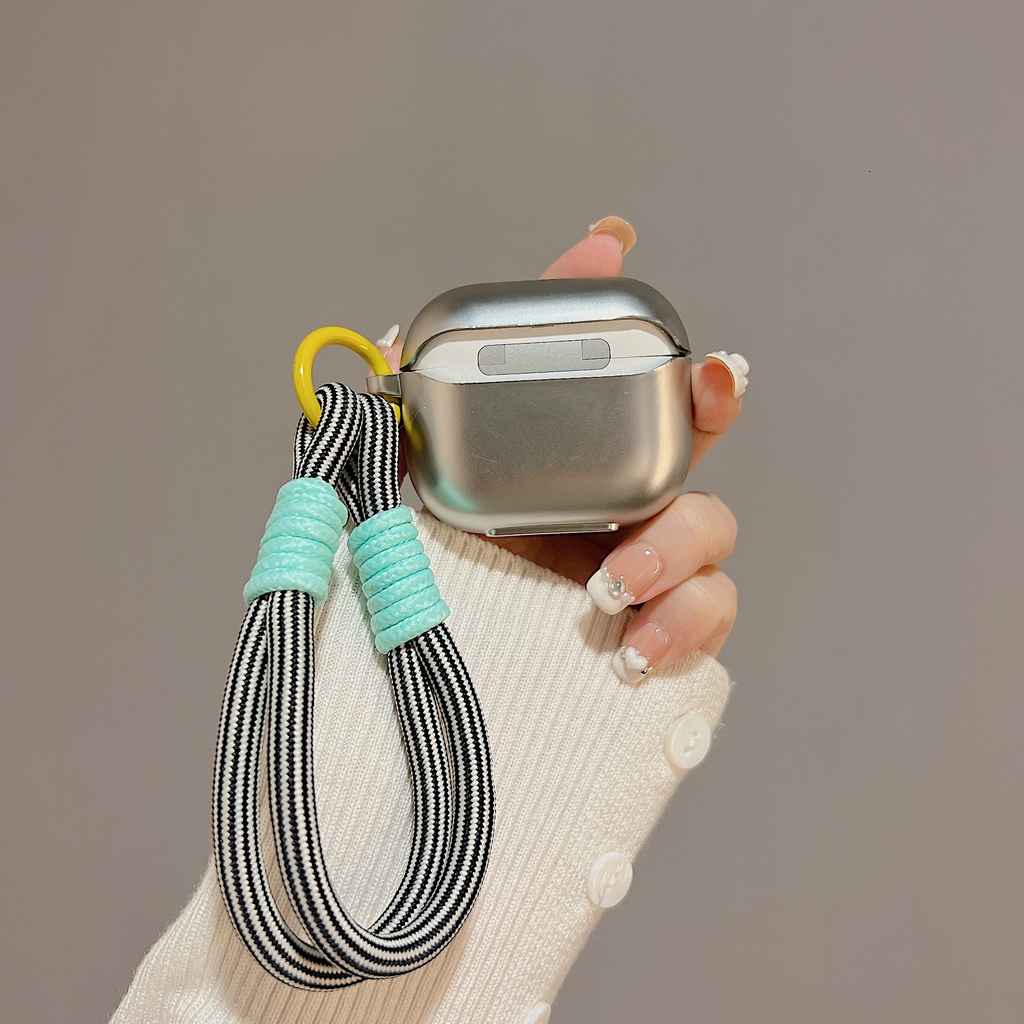 Vỏ Bảo Vệ Hộp Sạc Tai Nghe Bluetooth Không Dây AirPods 1 2 gen3 pro2 2022 Bằng PC Cứng Mạ Điện Họa Tiết Hoạt Hình Màu Bạc Chống Rơi