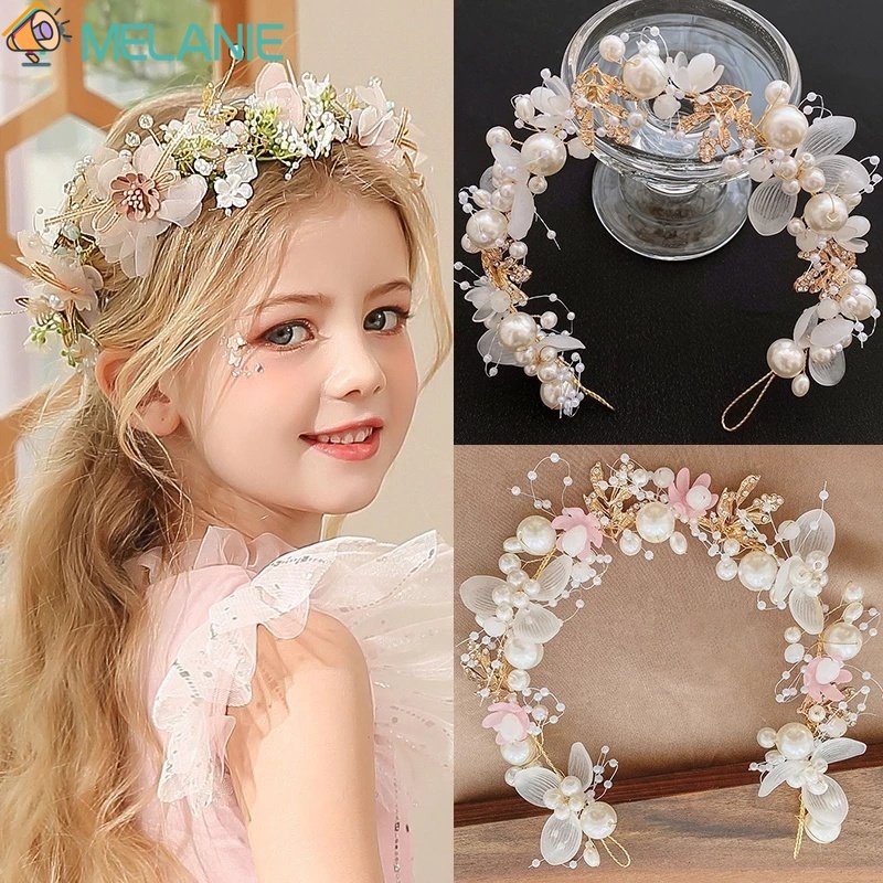 Băng Đô Cài Tóc Hình Vương Miện Đính Ngọc Trai / Hoa Pha Lê Handmade Thời Trang Chống Trượt Cho Cô Dâu / Tiệc Cưới