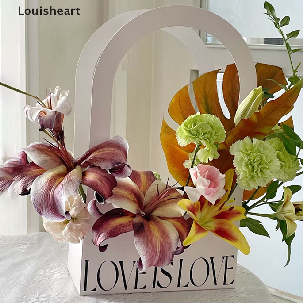 Giỏ Hoa Giấy Kraft Louisheart Chống Thấm Nước Có Quai Cầm Tiện Lợi