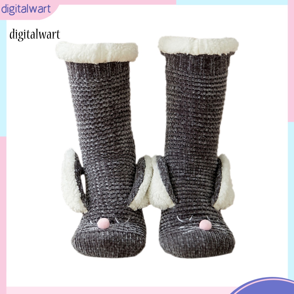 Kỹ Thuật Số| 1 Đôi Tất Dệt Kim Cổ Cao Co Giãn In Họa Tiết Hoạt Hình Chú Thỏ Dễ Thương Thời Trang Cho Nữ