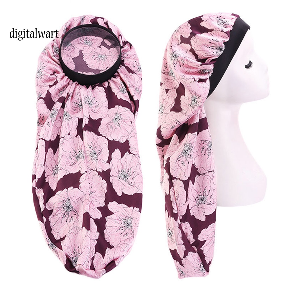 Kỹ Thuật Số| Mũ Trùm Đầu Co Giãn In Họa Tiết Hoa Kèm Khăn Choàng Cổ Không Vành Dùng Khi Ngủ