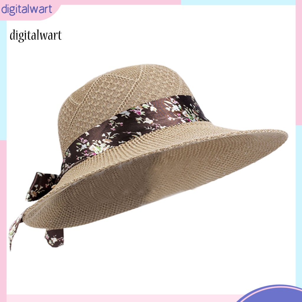 Kỹ Thuật Số| Nón Rộng Vành Thoáng Khí Màu Sắc Đơn Giản Cho Nữ