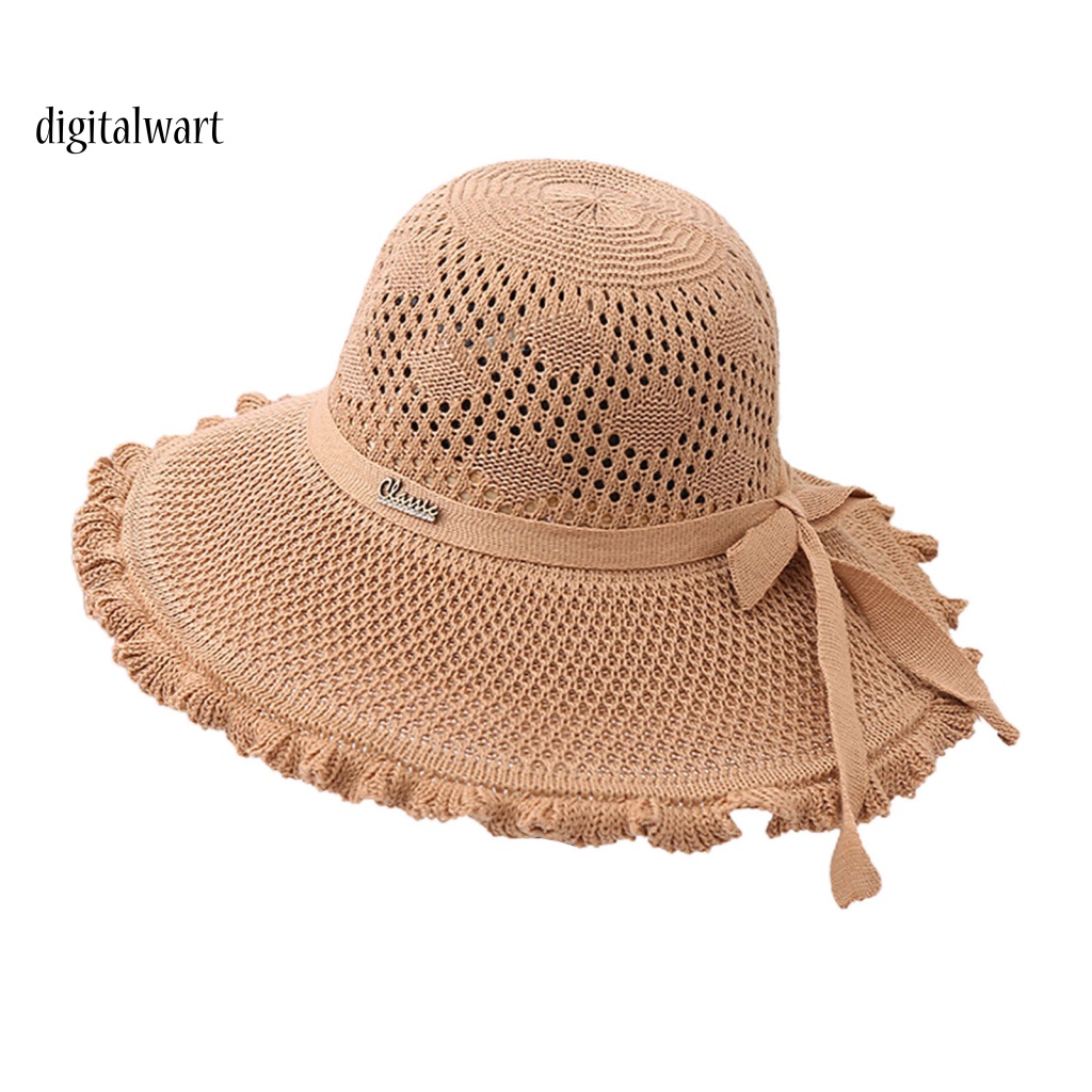 Kỹ Thuật Số| Mũ Rộng Vành Che Nắng Phối Bèo Vành Rỗng Thời Trang Mùa Hè Cho Nữ