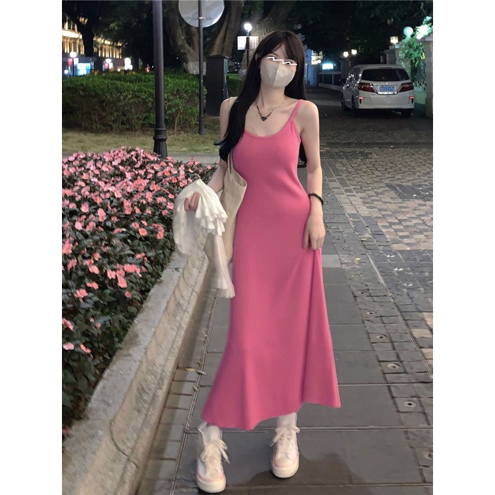 Cozok Đầm Dài Trung Bình Sát Nách Chiết Eo Thiết Kế Dễ Thương