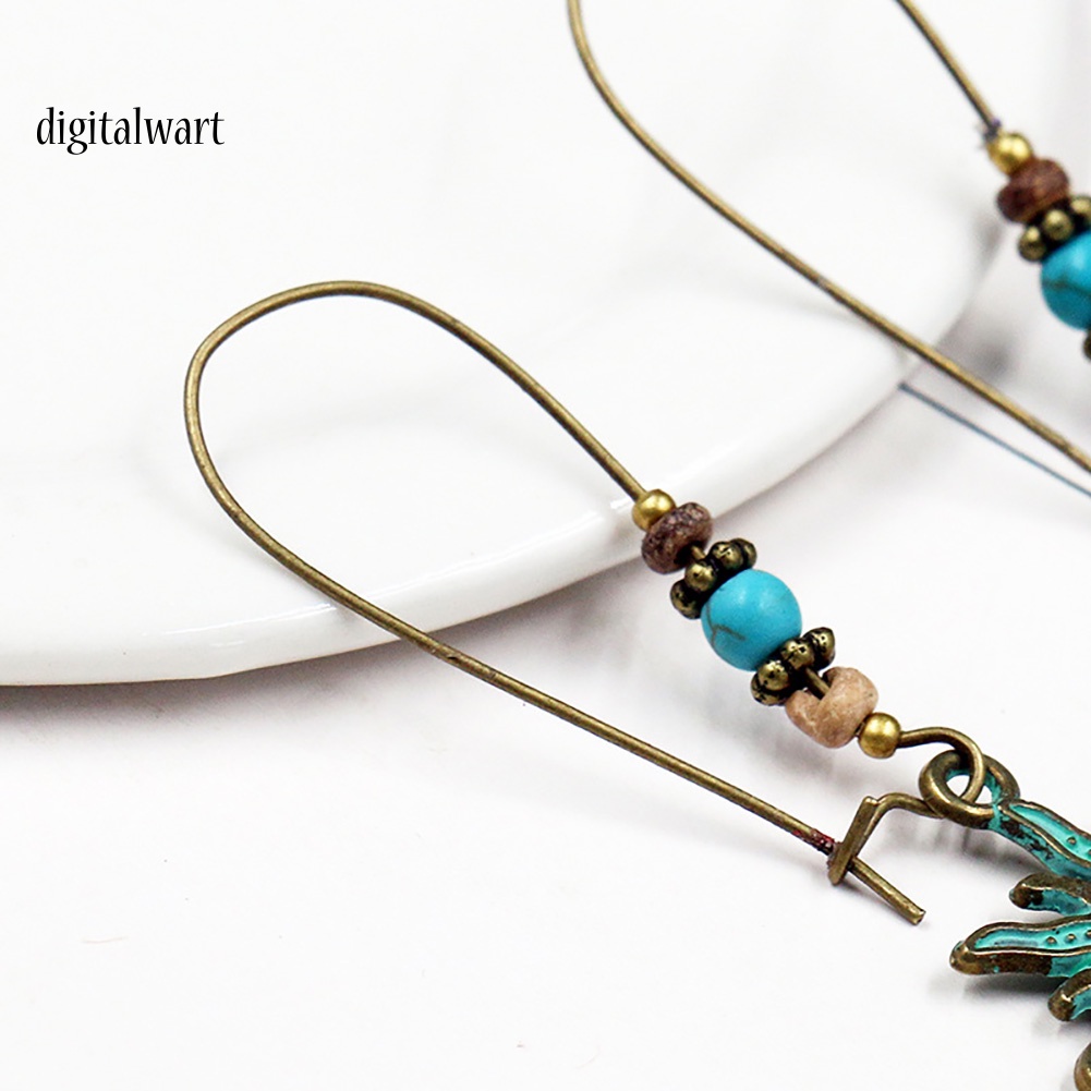 Kỹ Thuật Số| Bông Tai HìNh Hoa HướNg Dương ĐíNh Đá NgọC Lam Giả Phong CáCh Vintage