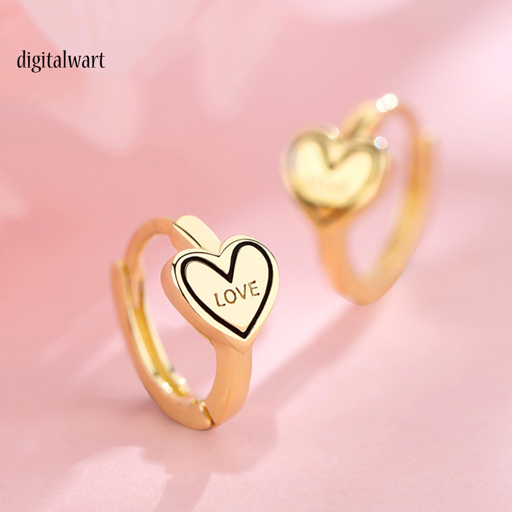 Kỹ Thuật Số| Khuyên Tai Kim Loại Hình Trái Tim Thời Trang Cho Nữ