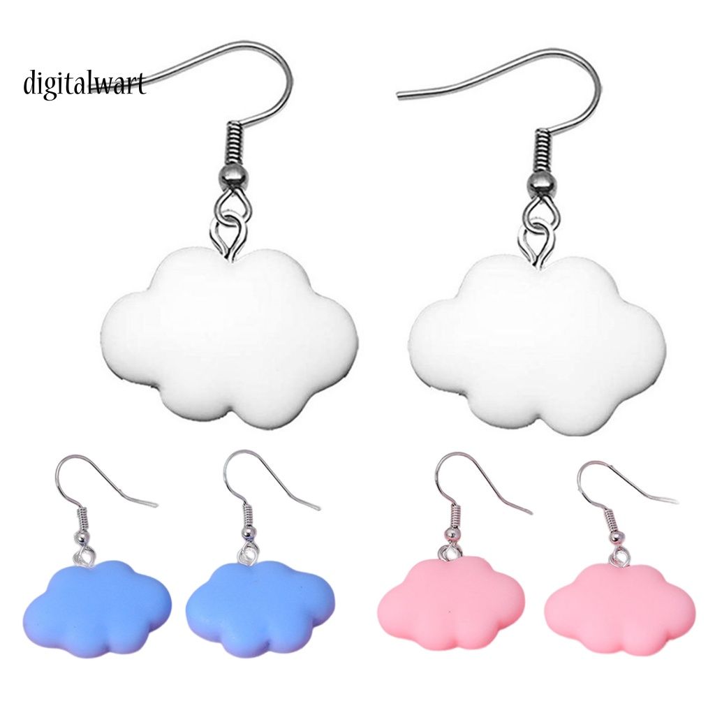 Kỹ Thuật Số| 1 Đôi Bông Tai Hình Đám Mây Hoạt Hình Màu Kẹo Ngọt Thời Trang