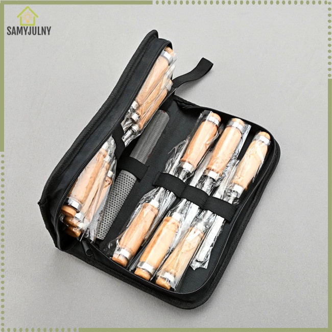 Bộ 13 Dụng Cụ Điêu Khắc Gỗ Kèm Túi Đựng Tiện Dụng