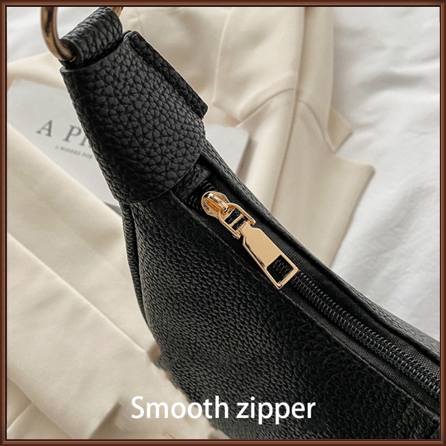 Túi Đeo Vai Bằng Da Nhân Tạo Màu Trơn Phối Khóa Kéo Thời Trang Cho Nữ