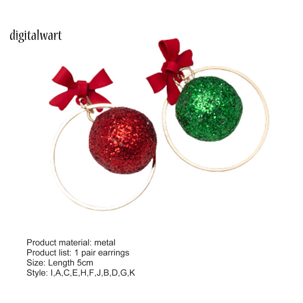 Kỹ Thuật Số| 1 Cặp Bông Tai Giáng Sinh Màu Sắc Tinh Tế Dễ Mặc Nhẹ Nhàng