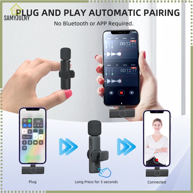 Micro Không Dây SAM K11 2.4GHz Chống Ồn Kèm Sạc Type C Dùng Để Phát Trực Tiếp