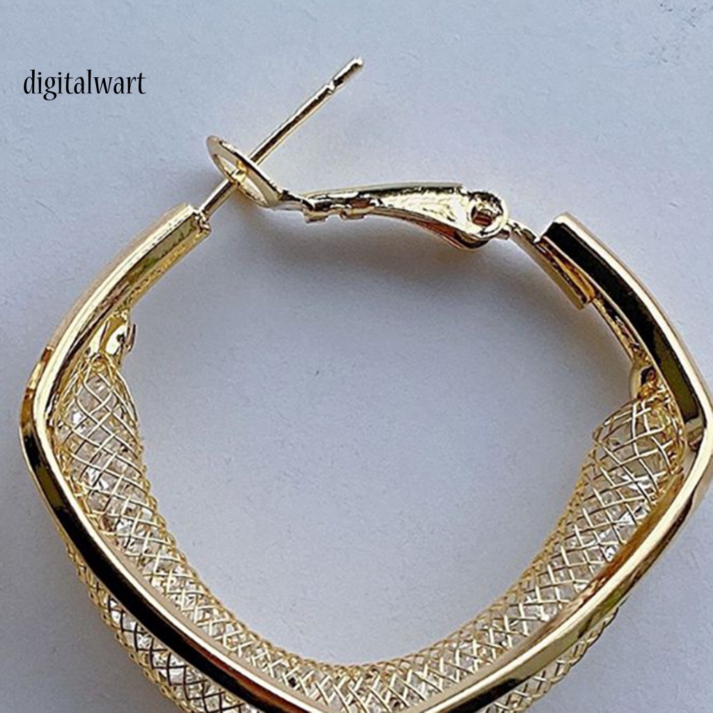 Kỹ Thuật Số| 1 Đôi Bông Tai Mạ Điện Đính Đá Lấp Lánh Dành Cho Nữ