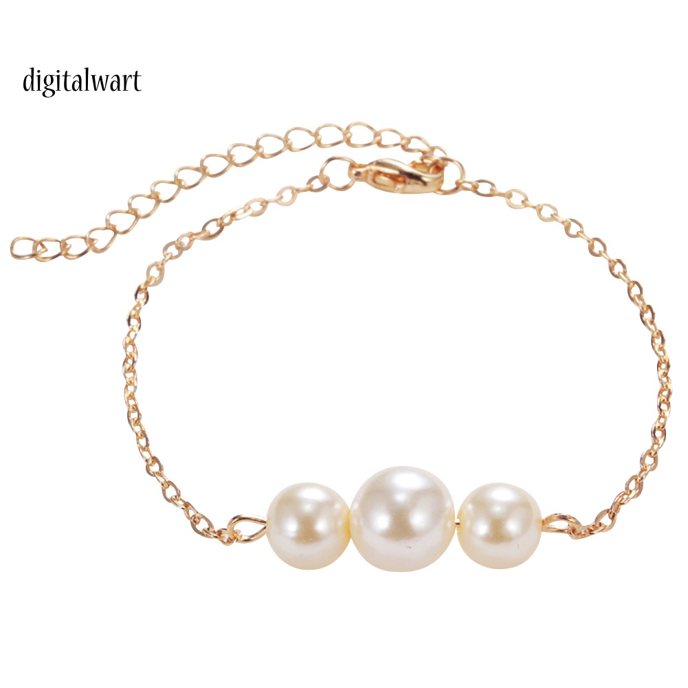 Kỹ Thuật Số| Vòng Tay Đính Ngọc Trai Nhân Tạo Lấp Lánh Thời Trang Cho Nữ